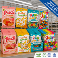 Gomitas de Frutas Variadas con Forma de Huevo Frito, Sabor Agridulce, Suaves, Halal, Personalizadas, de Fábrica, OEM, Marca Privada, a Granel, en Exhibición