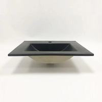 Lavabo de salle de bain moderne avec bonne qualité et prix compétitif évier de toilette en céramique noir mat évier à bord fin