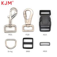 Crochet de laisse pivotant à anneau en D en métal et ajusteur en plastique Tri Glide Belt Loop Dog Buckle Set for Pet Collar