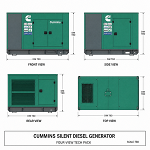 Groupe électrogène diesel Cummins à faible bruit de 20 kW, 50 kW, 60 kW, 80 kW, 90 kW, 100 kW, 120 kW, 50/60 Hz avec ATS pour l'alimentation de secours des petites usines - Product Image 3