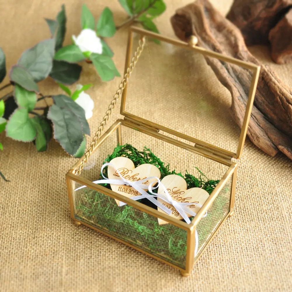 Eeuwige Bloem Creatieve Glazen Juwelendoos Custom Sieraden Doos Verjaardagscadeaus Voor Haar