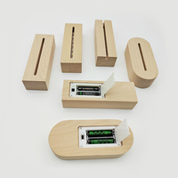 Lampe de nuit LED 3D en acrylique et bois, rechargeable par USB, design minimaliste, décoration de chambre, contrôle tactile adapté aux enfants, intensité réglable, CE