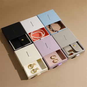 Boîte à bijoux coulissante multicolore avec logo personnalisé, boîte cadeau pour boucles d'oreilles, bagues, bracelets, emballage pour bijouterie - Product Image 5