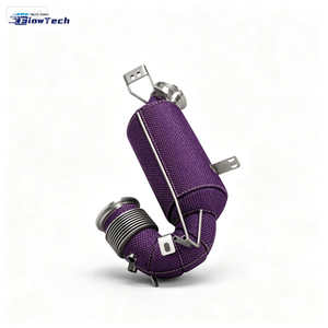 Downpipe à haut débit en acier inoxydable SS304 pour Mercedes Benz GT50 GT53 GLE53 E53 CLS53 M256 3.0T avec bouclier thermique violet et options de couleurs multiples - Product Image 4