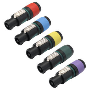 Connecteur mâle en nylon étanche 6-10,5 mm VO Speakon NL4F, adaptateur, <span class=keywords><strong>prise</strong></span>, borne, assemblage pour haut-parleur, amplificateur, haut-parleurs, câble - Product Image 1