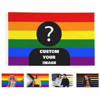 Bandera del Orgullo Gay con Arcoíris, Impresa Digitalmente en Poliéster, 3x5 Pies, Cuadrada, Duradera y Ecológica, con Diseño Personalizado