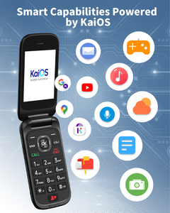 Téléphone à clapet 4G <span class=keywords><strong>KaiOS</strong></span>, semi-<span class=keywords><strong>smartphone</strong></span>, batterie 2000 mAh avec WiFi, GPS, appareil photo 5MP, double écran, téléphone débloqué, téléphone mondial - Product Image 4