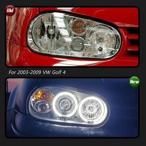 Faros Delanteros TYPY para Volkswagen <span class=keywords><strong>Golf</strong></span> <span class=keywords><strong>4</strong></span> 2003-2009 con Ojos de Ángel, Lentes de Proyector, Kit de Conversión MK4, Conjunto de Faros de Xenón - Product Image 4