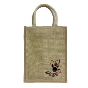Cheap Price Non-Woven Shopping <b>Bag</b> With Geometric Pattern And Floral Design <b>Medium</b> <b>Size</b> Top Handle Made In Bangladesh - Product Image 1