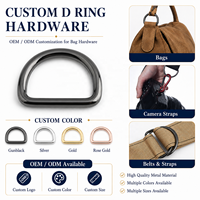 Porte-clés en métal avec anneau en D, moulé sous pression monobloc sans soudure, petit, de qualité supérieure, pour sacs à main, pochettes et accessoires en cuir