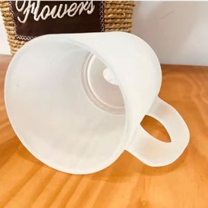 Hot Selling High Quality Sublimation Clear <b>Mug</b> Round <b>Handle</b> Transparent <b>Glass</b> Cup - Product Image 3