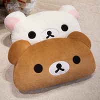 Adorables coussins en peluche longue en forme d'ours, marron et blanc, super doux, parfaits pour les câlins, les siestes et la maison douillette, cadeaux pour tous les âges