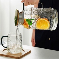 Bouilloire Vintage Begonia en Verre Borosilicate Haute Résistance, Grande Capacité 2L, Résistante à la Chaleur et au Froid, avec Couvercle