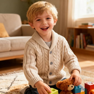 Spring Kids Girls <strong>Knitted</strong> Cardigan Simple Children's Clothing Infant Boy 100% Cotton <strong>Sweater</strong> Coat Custom - Product Image 5