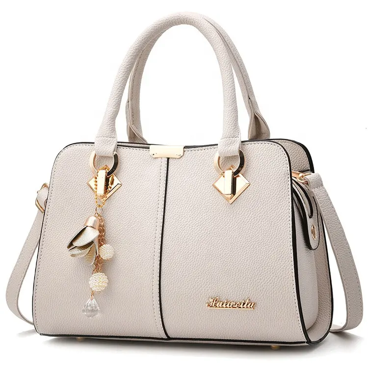 2024 new arrived british fashion brand handbag vegan gray leather handbag ladies classic style business women tote
