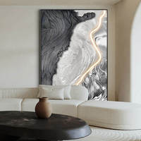 Bande lumineuse LED abstraite luxueuse, style Wabi-Sabi, lignes artistiques pour couloirs, entrées, peinture sur cristal