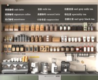 Vitrines d'exposition pour café avec éclairage LED personnalisable, comptoir de bar élégant et vitrine à gâteaux