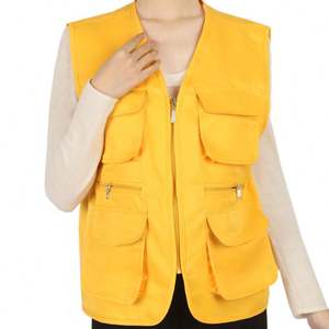 Gilet publicitaire personnalisé unisexe en polyester à manches courtes, veste de travail multi-poches, promotionnel, compressé - Product Image 1