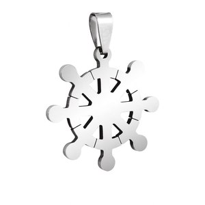 Ciondolo e Charm a Forma di Timone in Acciaio, Prodotto di Gioielleria Fine - Product Image 1