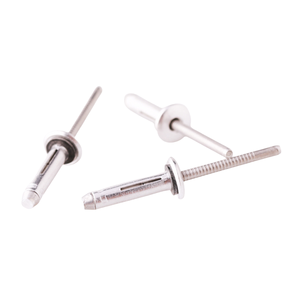 Rivets à tête bombée pliante triple de 5,0 mm, 5,2 mm, 3/16 po, 25 mm de long, avec rondelle noire, mandrin de rupture et tête saillante - Product Image 1