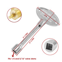 Clé de vanne à gaz chromée de 3 pouces, compatible avec les tiges de vanne de 1/4 po et 5/16 po, clé d'opération pour cuisinière à gaz, foyer et vanne à bille pour foyer extérieur