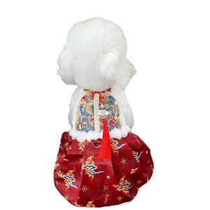 Traje Tang con falda de cara de caballo para perros pequeños, ropa acolchada de invierno para mascotas, mono de algodón grueso con forro polar - Product Image 4