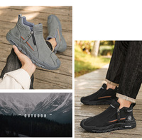 Zapatos Deportivos Casuales de Hombre, Estilo Slip-On, de Caña Alta, para Primavera, Verano y Otoño, Antideslizantes, Resistentes al Desgaste, a la Moda, Botines Cortos