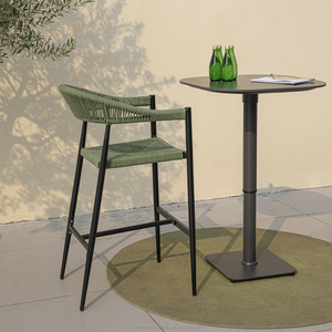 Juego de Sillas y Mesa de Bar para Exteriores de Aluminio OSMEN <span class=keywords><strong>Jennifer</strong></span> con Tablero de Piedra Sinterizada y Diseño de Tejido de Cuerda - Product Image 3