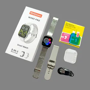 Big Full Screen Smart Watch WK89 PRO Smartwatch 2 in 1 Metal Silicone strap Protective shell Waterproof Double Strap
