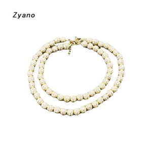 カスタムストランドチェーンジルコン無料サンプルOEMローズゴールドメッキヒップホップチョーカーネックレスベゼルセットギフト用 - Product Image 4