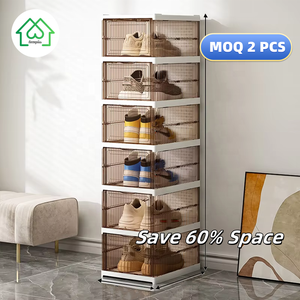 Vendita calda <span class=keywords><strong>in</strong></span> <span class=keywords><strong>plastica</strong></span> impilabile scatola di immagazzinaggio di scarpe per l'organizzazione domestica <span class=keywords><strong>scarpiera</strong></span> <span class=keywords><strong>trasparente</strong></span> - Product Image 1