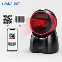 Escáner de Código de Barras de Escritorio Manos Libres YUANAIDC, Lector de Códigos QR 1D 2D con Sensor Automático, Cable USB para Caja Registradora y Punto de Venta