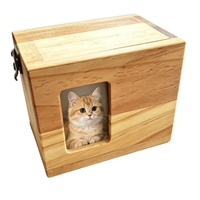Urne commémorative en bois massif pour animaux de compagnie, boîte à souvenirs avec cadre photo, pour cendres de chat et de chien, vente en gros