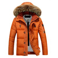 Veste d'hiver de luxe de haute qualité pour hommes, taille XXL, veste d'hiver rembourrée imperméable pour hommes, veste en duvet pour hommes avec capuche en fourrure