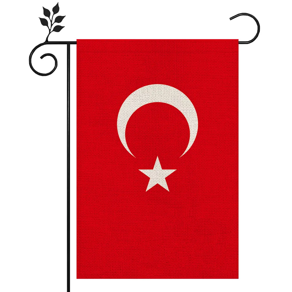 12X18in דו צדדי הדפסה דיגיטלית טורקיה יוטה גן חצר דגל עבור חיצוני קישוט