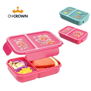 2 Compartments Cute Kids Bento Lunch Box BPA FREE Carry-all Lunch Box Kids