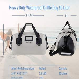 Free sample <b>Tote</b> Luggage Zipper Foldable 30L 40L Tarpaulin Duffel Bag Sports Water Proof Dry Gym Travel - Product Image 2