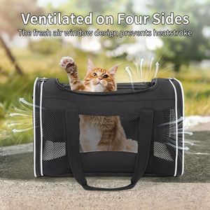 Sac de transport pour animaux de compagnie, extensible, approuvé par les compagnies aériennes, pliable, pour <span class=keywords><strong>chien</strong></span> et chat, extra spacieux, côtés souples - Product Image 5