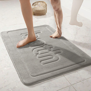 Tapis de bain modernes en velours corail, mousse à mémoire de forme, absorbants et antidérapants pour la maison, le sol, les toilettes, l'évier et la douche - Product Image 3