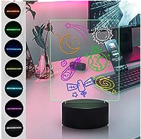 Tableau blanc LED 3D en acrylique avec base noire, 16 couleurs, télécommande, éclairage créatif, veilleuse LED avec éclairage intelligent pour la maison