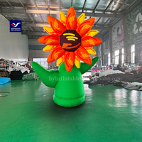 Fleurs géantes gonflables personnalisées avec lumières LED Décoration gonflable
