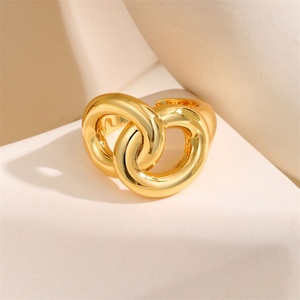 Copper Twist Knot <b>Rings</b> <b>Adjustable</b> Hollow <b>Rings</b> Statement Jewelry for Women - Product Image 6