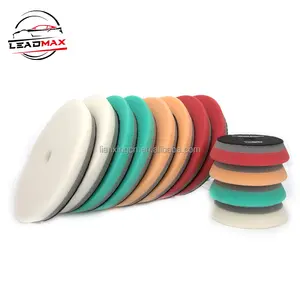 New Design LEADMAX High Quality 6 Inch Heavy Cut DA Car Polishing Pads Foam Buffing Pads For Car Care Car Detailing cr