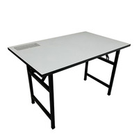Bureau d'enseignant en bois pliable avec prise de courant et USB intégrés