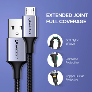 สาย USB 3A ไนลอน ชาร์จเร็ว สำหรับโทรศัพท์มือถือ รุ่น US290 สายชาร์จเร็ว 3A สำหรับ US290 US290 - Product Image 6