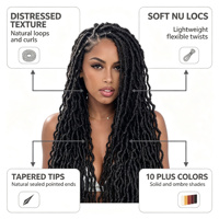 Perruque Xuchang Hongxiu Henan, modèle néerlandais, cheveux bouclés au crochet, 36 pouces, 21 mèches, dreadlocks, double trame, exotisme