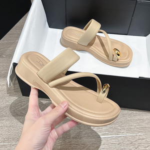 صنادل نسائية عصرية جديدة مخصصة للصيف، شباشب مريحة ذات نعل سميك مطبوعة للارتداء الخارجي - Product Image 3