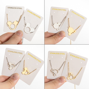 Abalorio ajustable de acero inoxidable chapado en oro de 18K para <span class=keywords><strong>mujer</strong></span>, pulsera de plata sin deslustre, con cabeza de Mickey y <span class=keywords><strong>Minnie</strong></span> Mouse, joyería para <span class=keywords><strong>mujer</strong></span> - Product Image 1