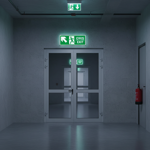 Señal de Salida Fotoluminiscente con Flecha Arriba Izquierda, Luz LED Dekota SMD de 3mm, 220V, Clasificación IP65 para Uso en Interiores y Exteriores - Product Image 3