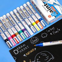 Ensemble de marqueurs permanents à peinture imperméable 12 couleurs, double pointe 6 mm, pour peinture sur roche, céramique, bois, tissu, plastique, toile, verre, tasses
